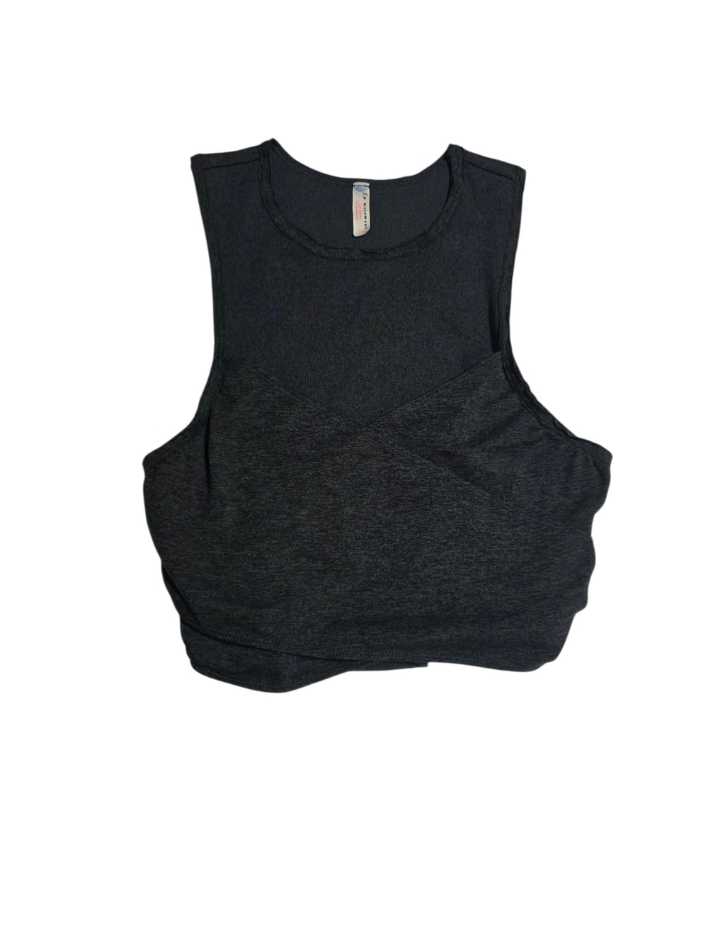 Free People Movement Heathered Grey Cross Over Cropped Tank Size XS
